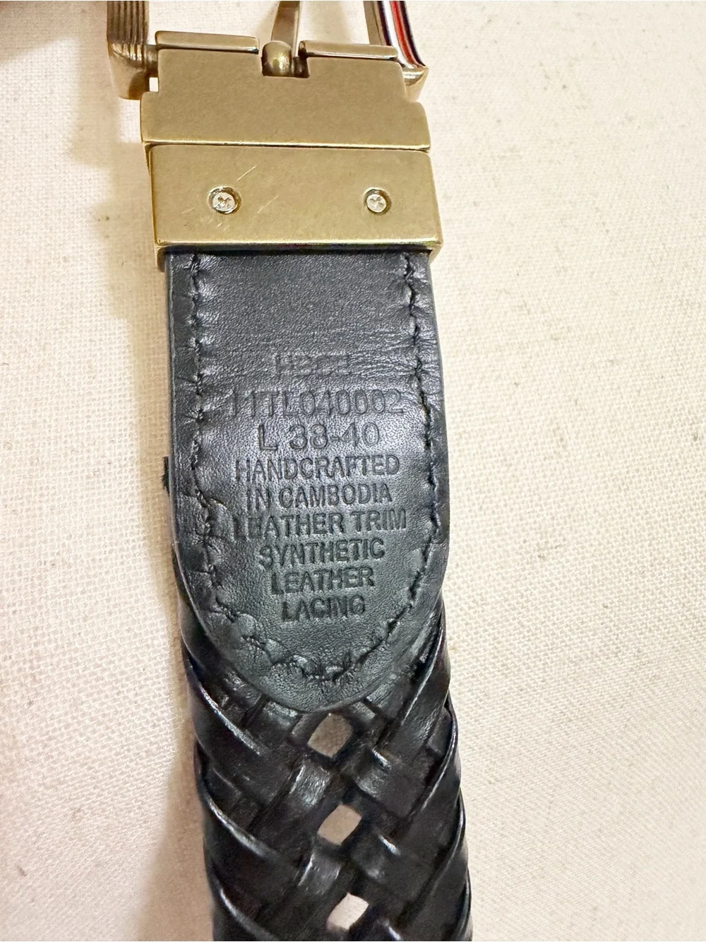 Tommy Hilfiger Synthetic Leather Braided Belt Size L 38/40